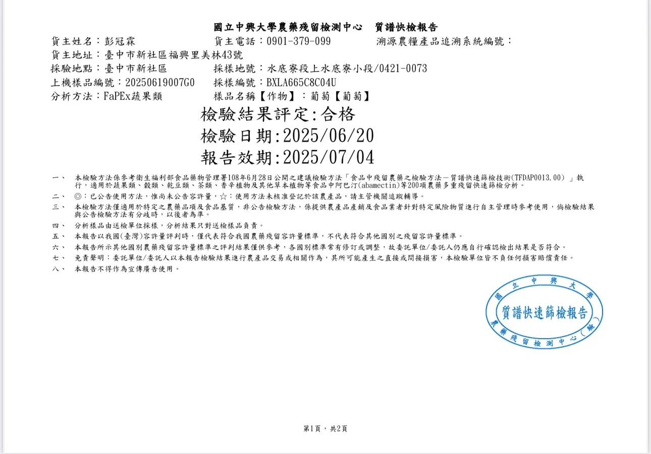 鮭魚葡萄無檢出